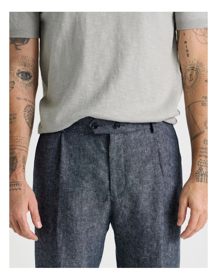 Linen Suit Pants in Indigo image 4