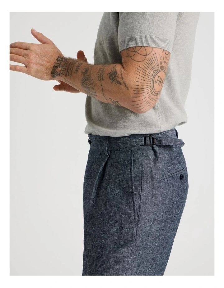 Linen Suit Pants in Indigo image 6