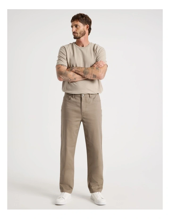 Five Pocket Casual Pant in Light Brown image 1