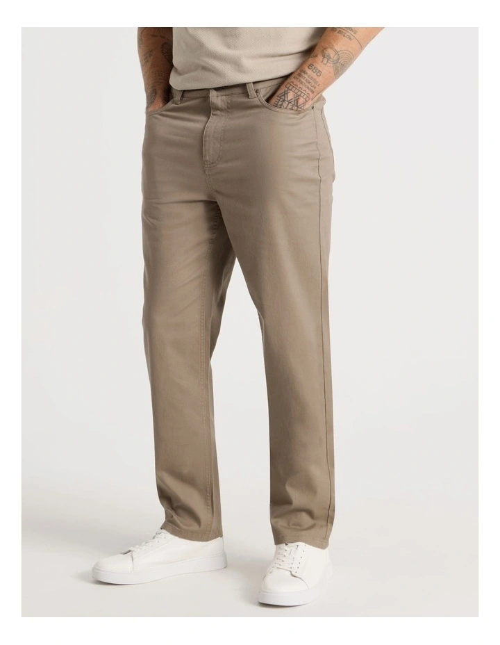 Five Pocket Casual Pant in Light Brown image 2