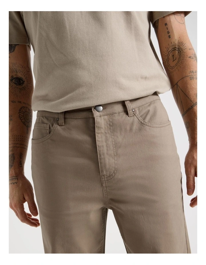 Five Pocket Casual Pant in Light Brown image 3