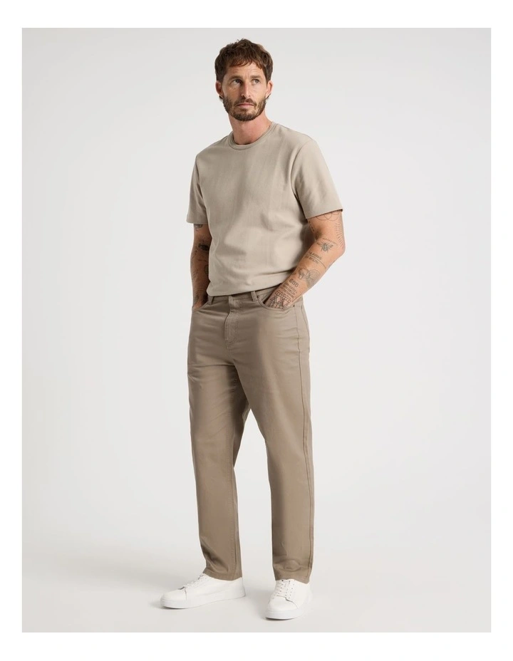 Five Pocket Casual Pant in Light Brown image 4