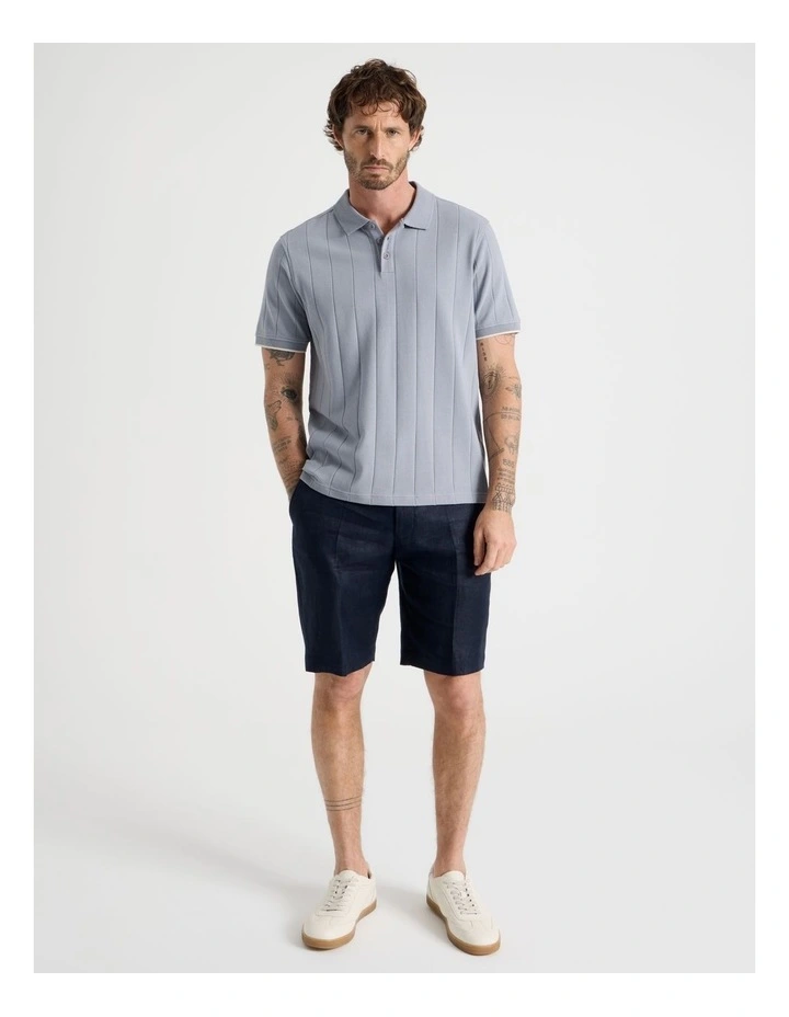 Linen Tailored Shorts in Navy image 1