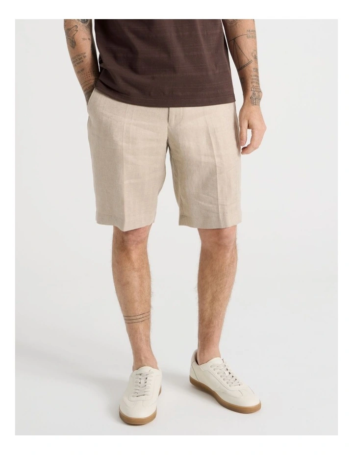 Linen Tailored Shorts in Silver Grey image 2