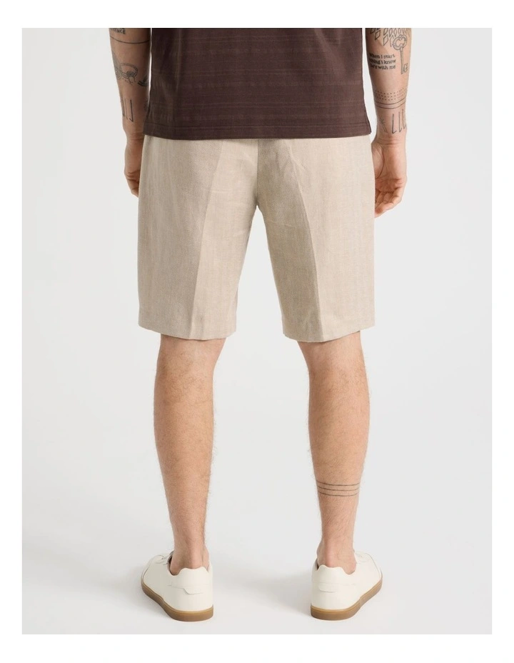 Linen Tailored Shorts in Silver Grey image 6