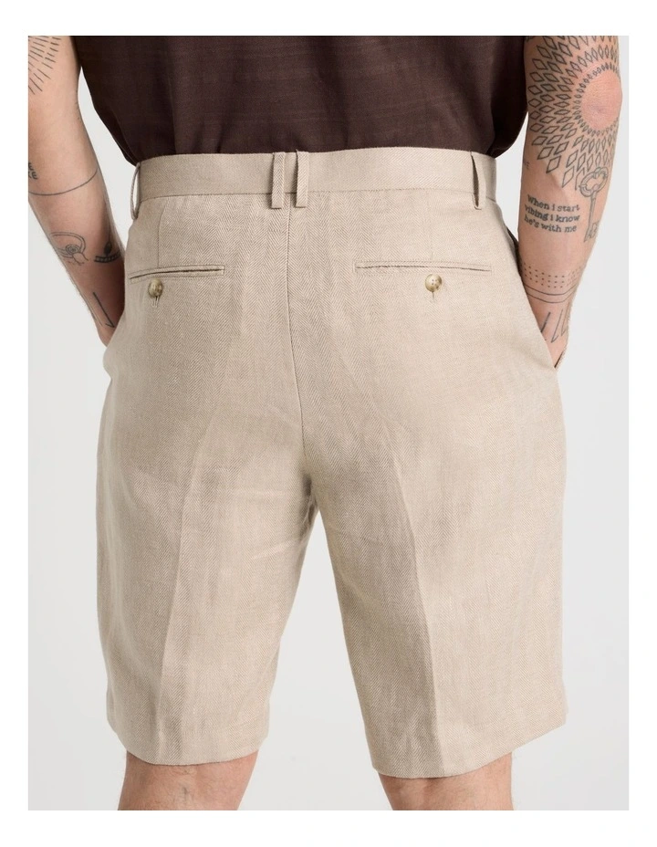 Linen Tailored Shorts in Silver Grey image 7