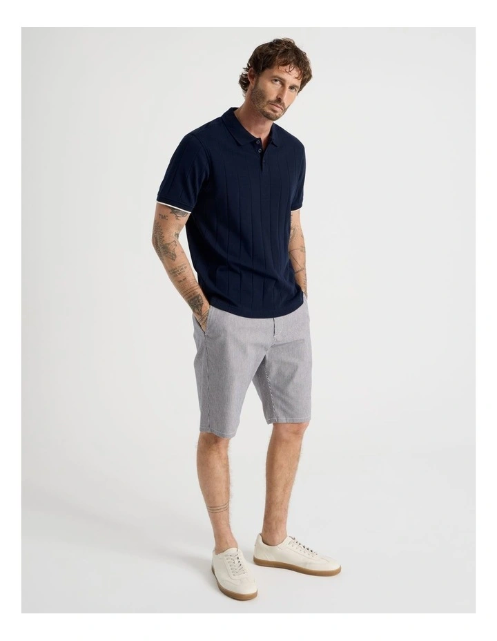 Cotton Short in Navy Stripe image 1