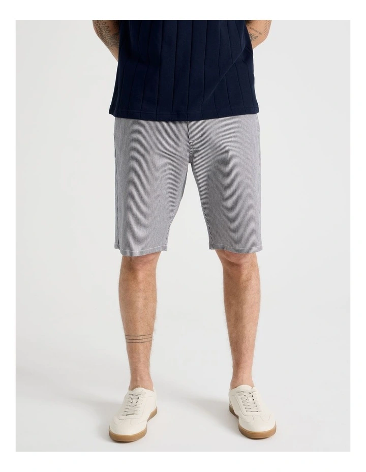 Cotton Short in Navy Stripe image 2
