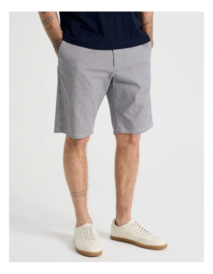 Cotton Short in Navy Stripe image 4