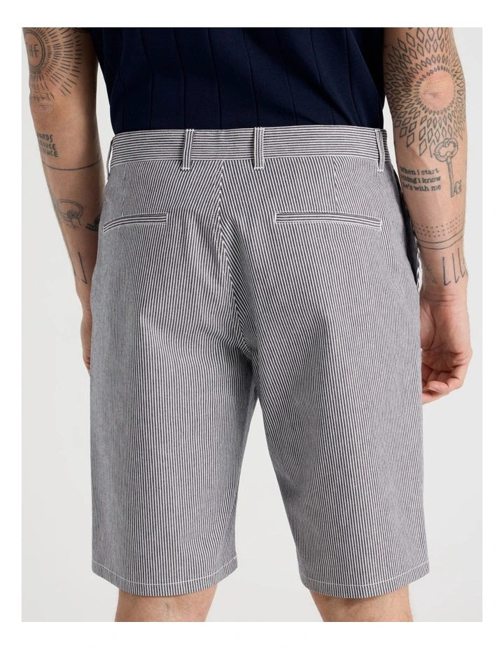 Cotton Short in Navy Stripe image 7