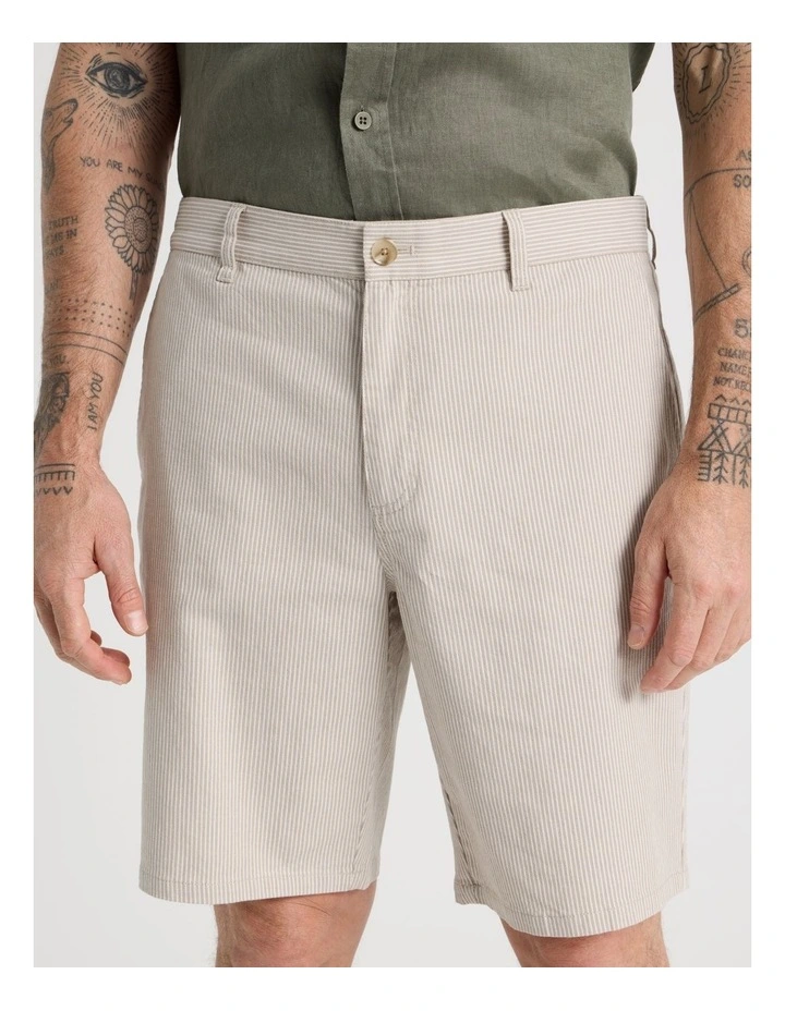 Cotton Short in Sand Stripe image 5