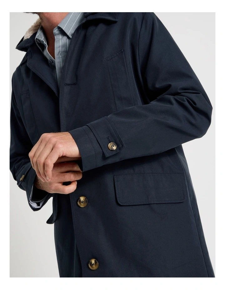 Water Resistant Anorak with Detachable Hood in Navy image 7