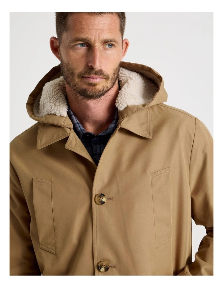 Water Resistant Anorak with Detachable Hood in Sand image 2