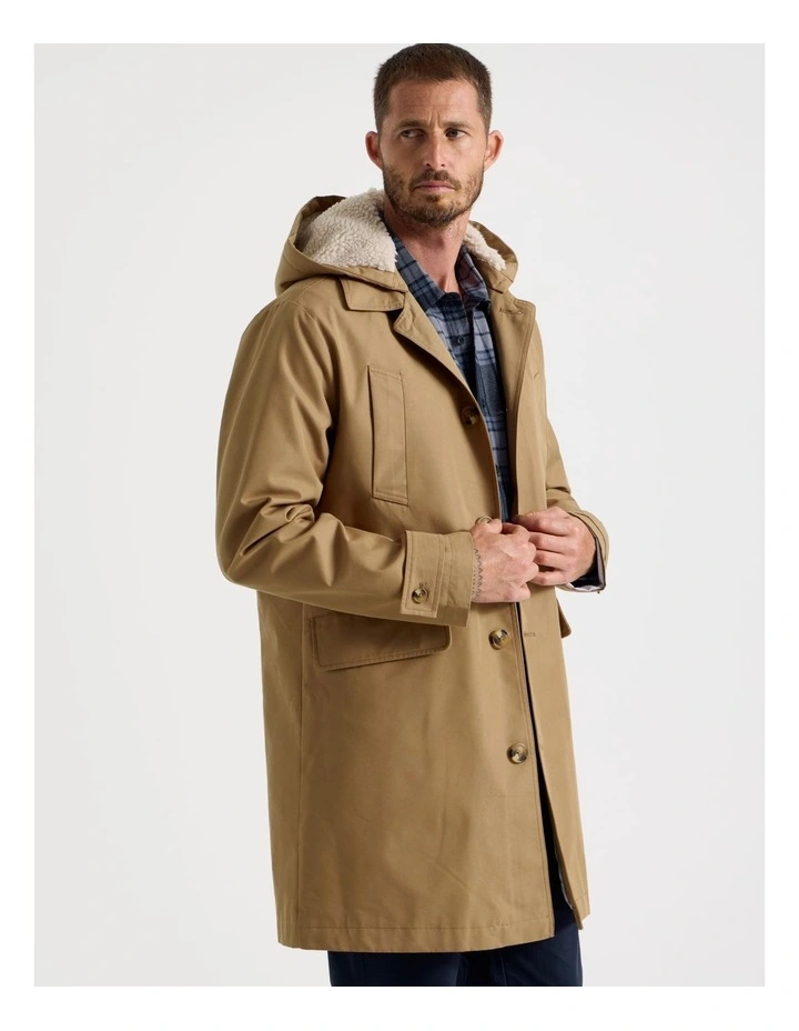 Water Resistant Anorak with Detachable Hood in Sand image 3