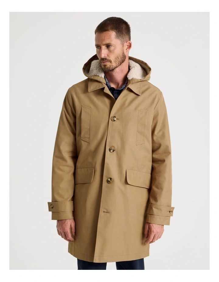 Water Resistant Anorak with Detachable Hood in Sand image 5