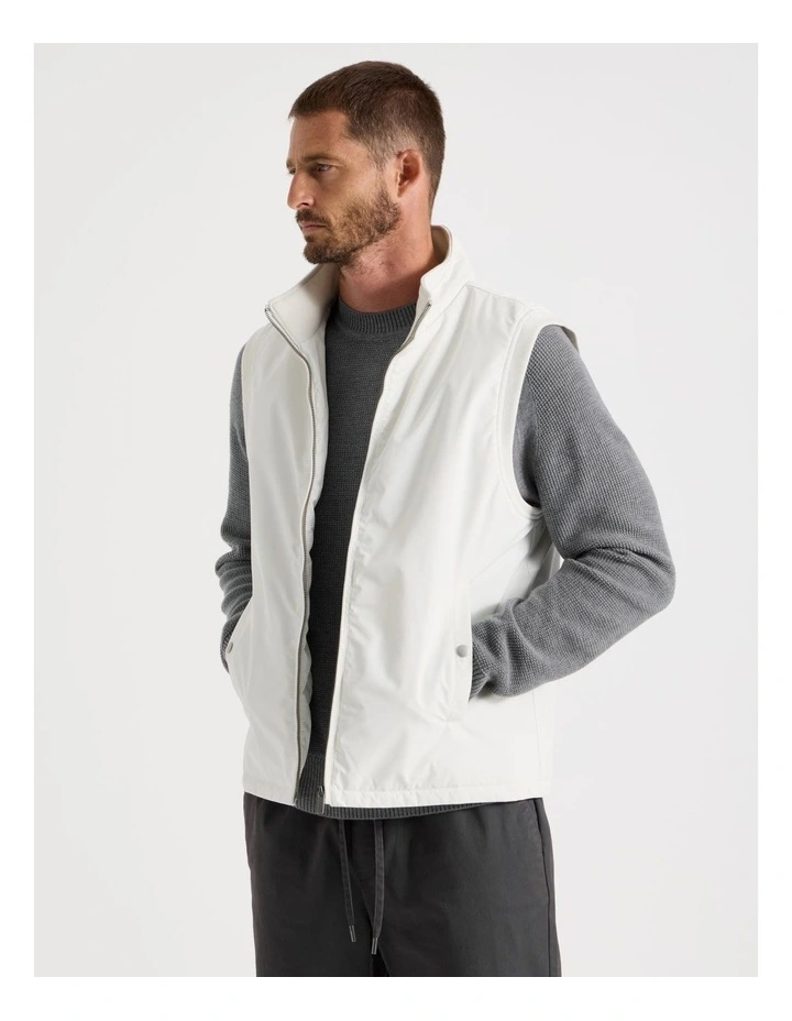 Basque Water & Wind Resistant Puffer Vest in White | MYER