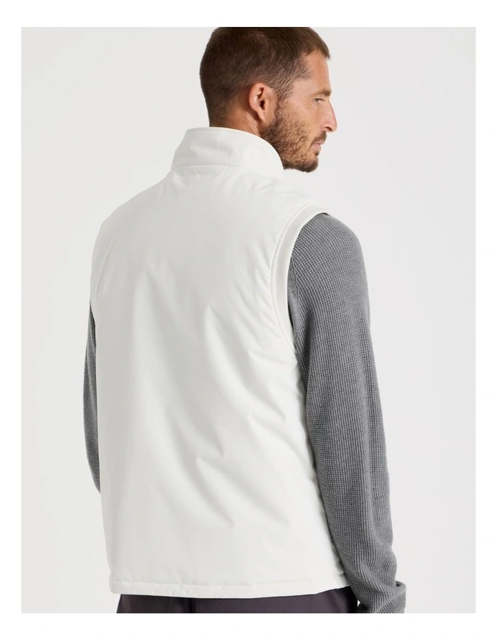 Basque Water & Wind Resistant Puffer Vest in White | MYER