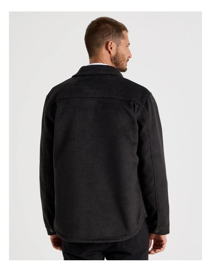 Double Pocket Flannel Shacket in Grey Marle image 6