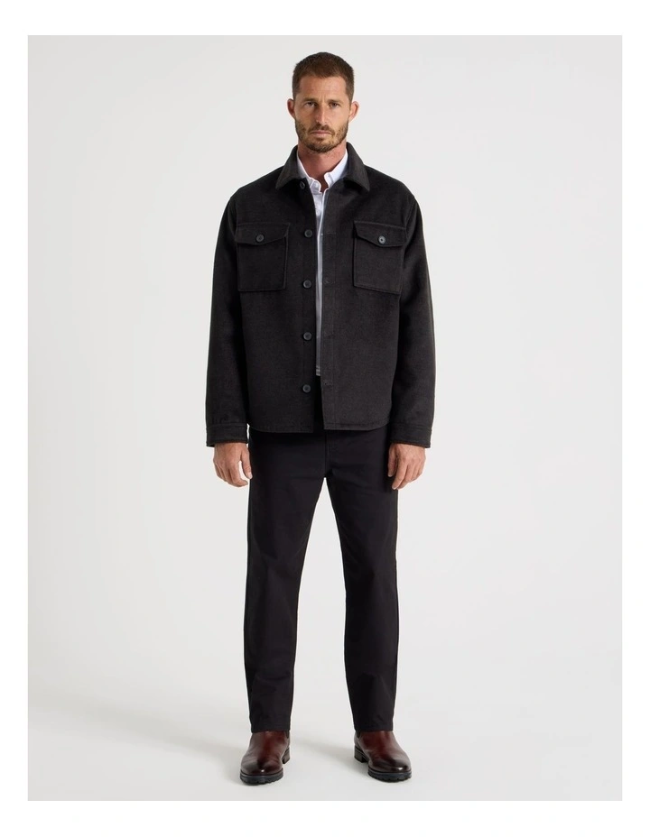 Double Pocket Flannel Shacket in Grey Marle image 7