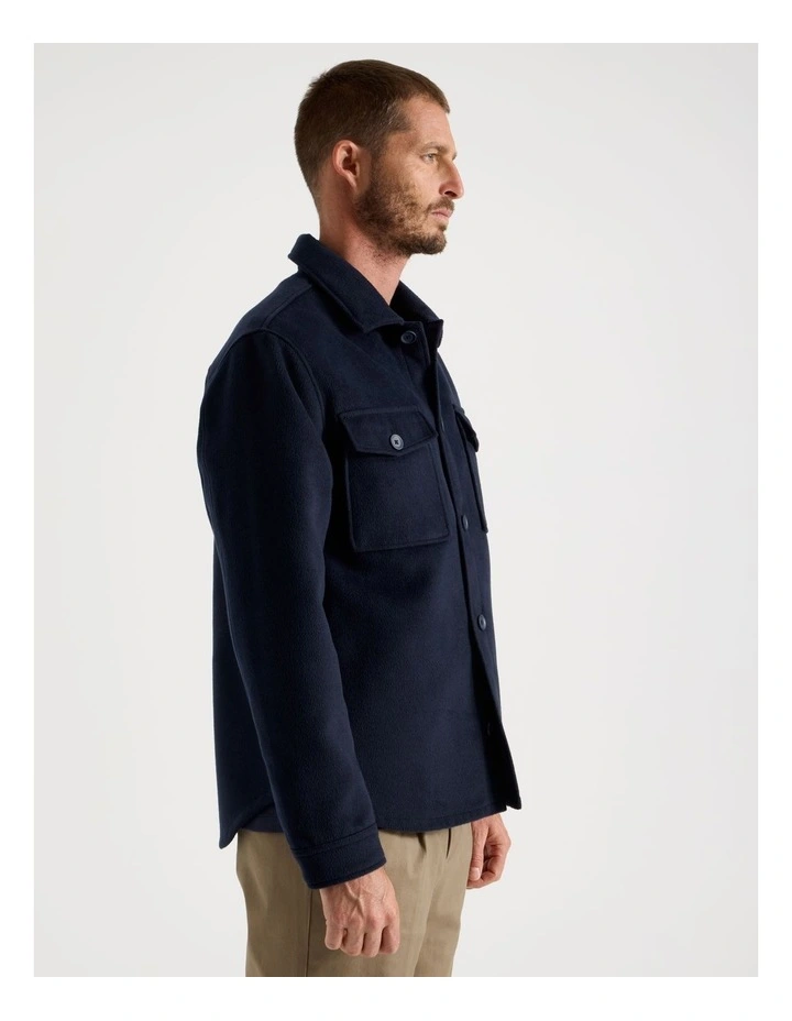 Double Pocket Flannel Shacket in Navy image 5
