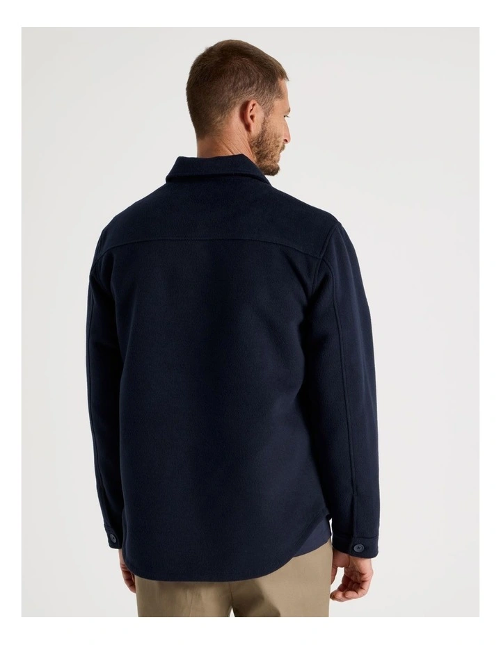 Double Pocket Flannel Shacket in Navy image 6