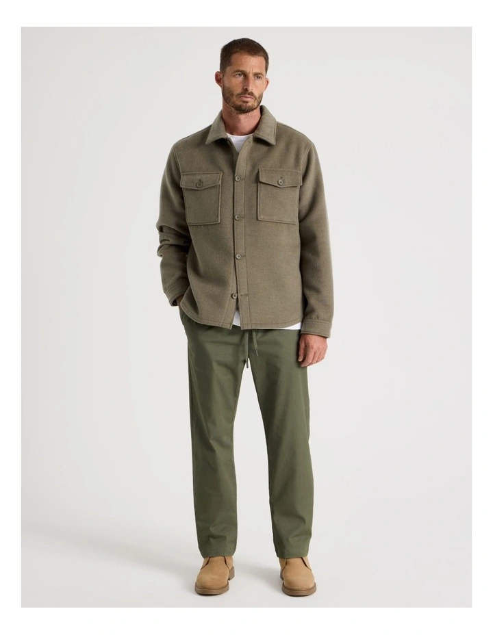 Double Pocket Flannel Shacket in Olive image 6