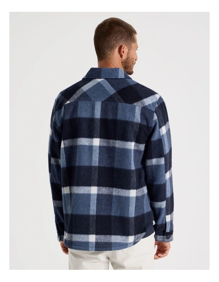 Checked Shacket in Navy image 6