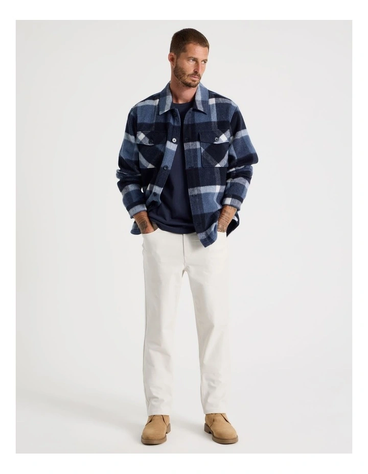 Checked Shacket in Navy image 7