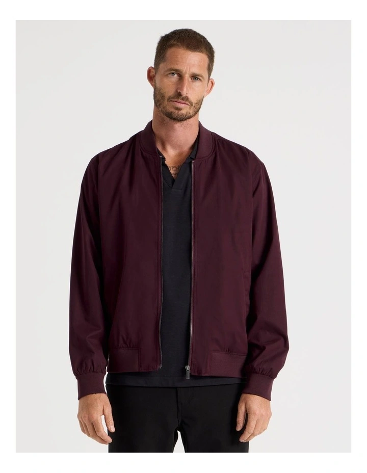 Water Resistant Bomber Jacket in Cherry image 1