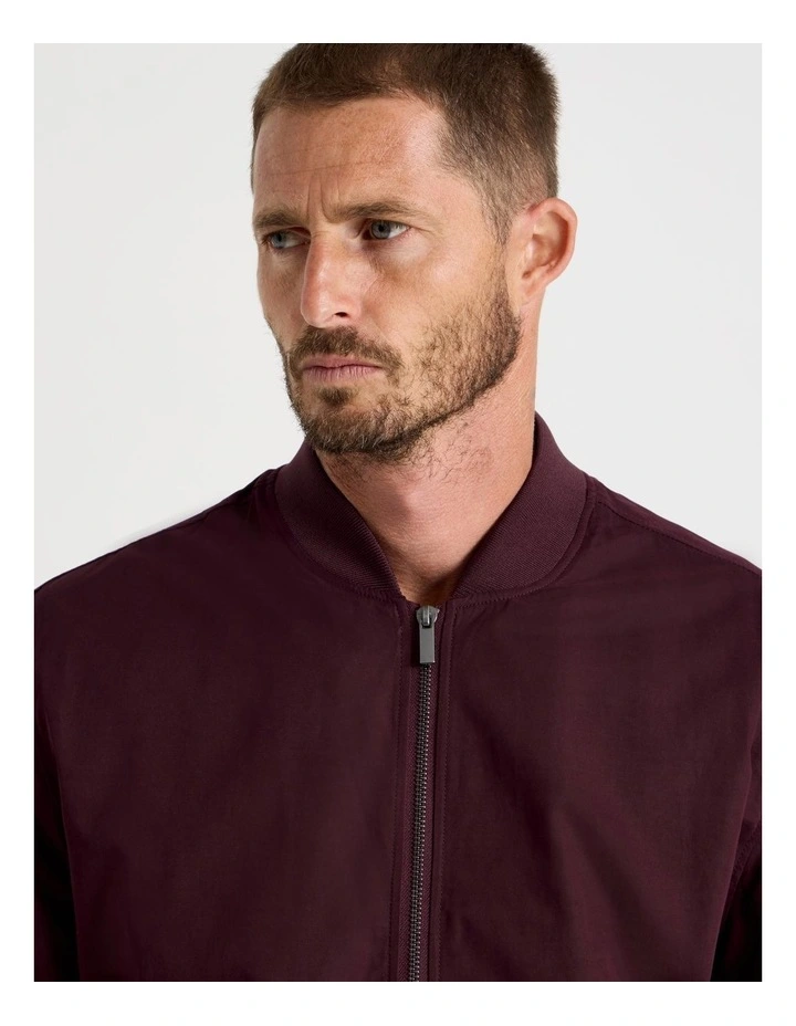 Water Resistant Bomber Jacket in Cherry image 4