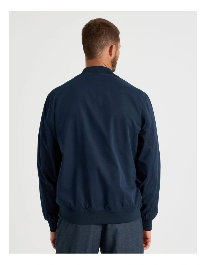 Water Resistant Bomber Jacket in Navy image 5