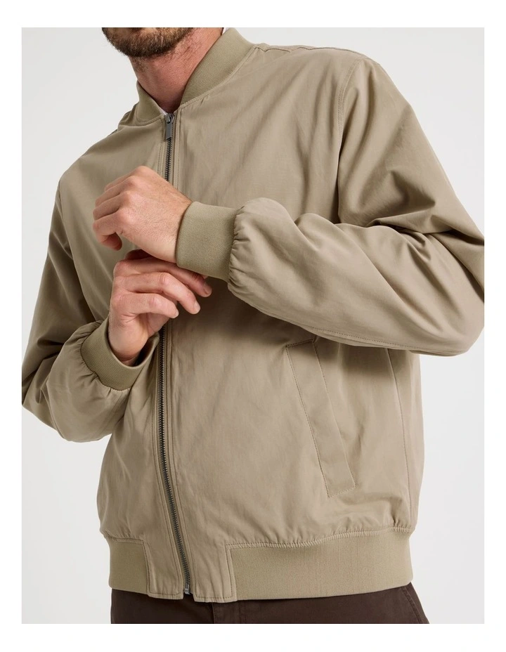 Water Resistant Bomber Jacket in Sand image 4