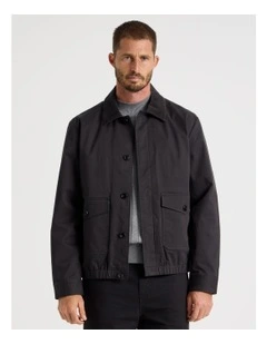 Contrast Collar Jacket in Charcoal