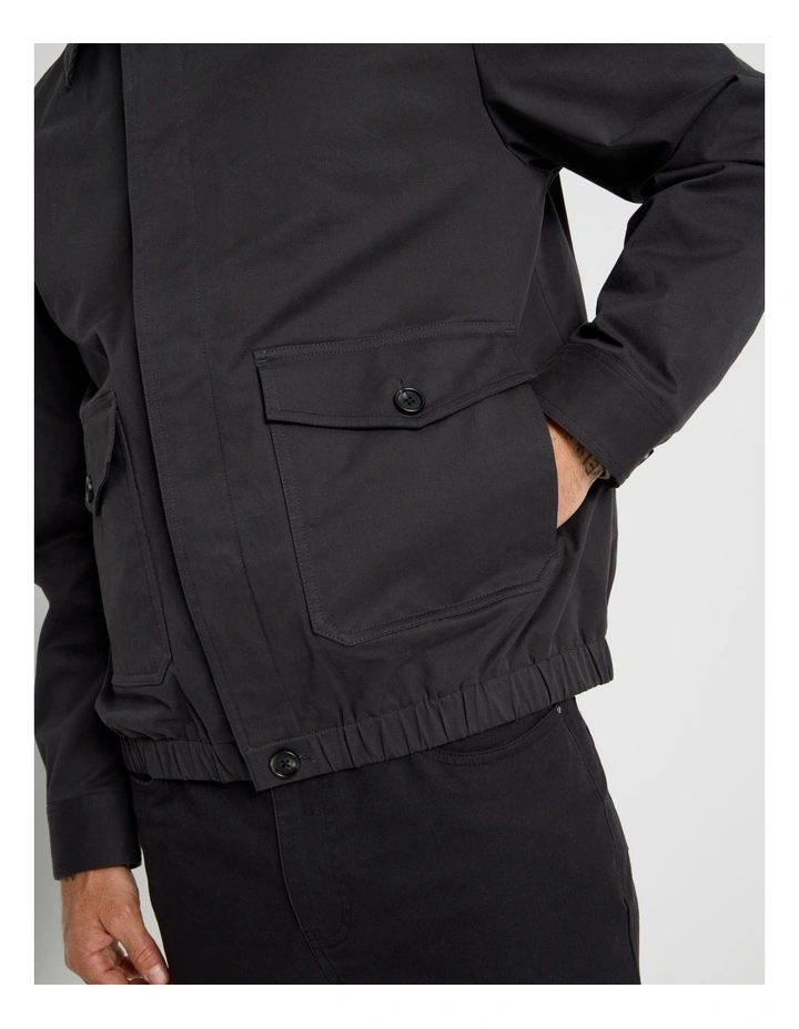 Contrast Collar Jacket in Charcoal image 5