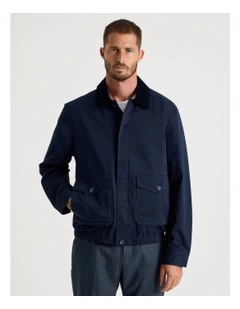 Contrast Collar Jacket in Navy