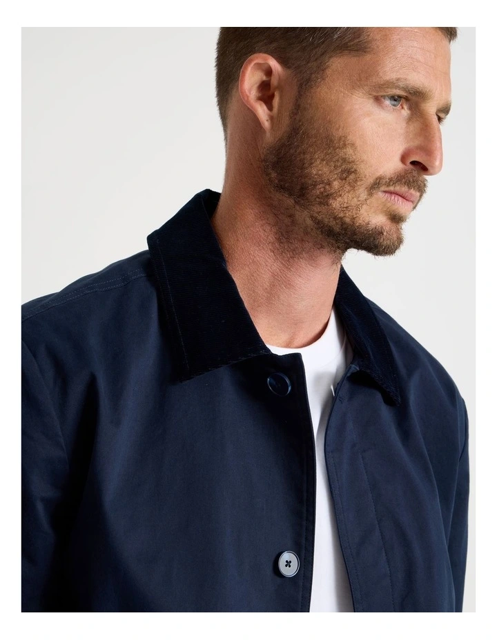 Contrast Collar Jacket in Navy image 2