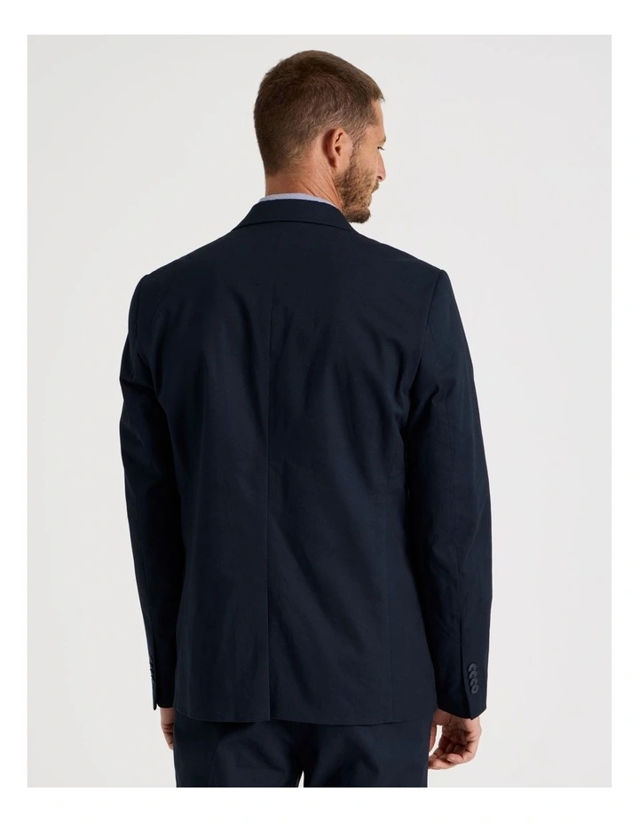 Single Breasted Textured Blazer in Navy image 5