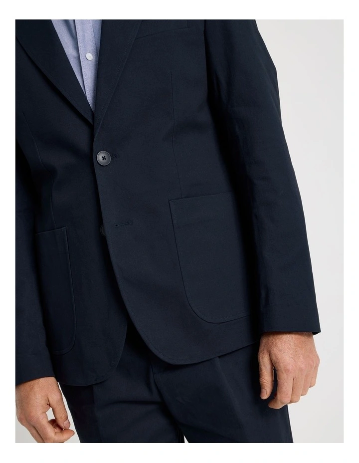 Single Breasted Textured Blazer in Navy image 6