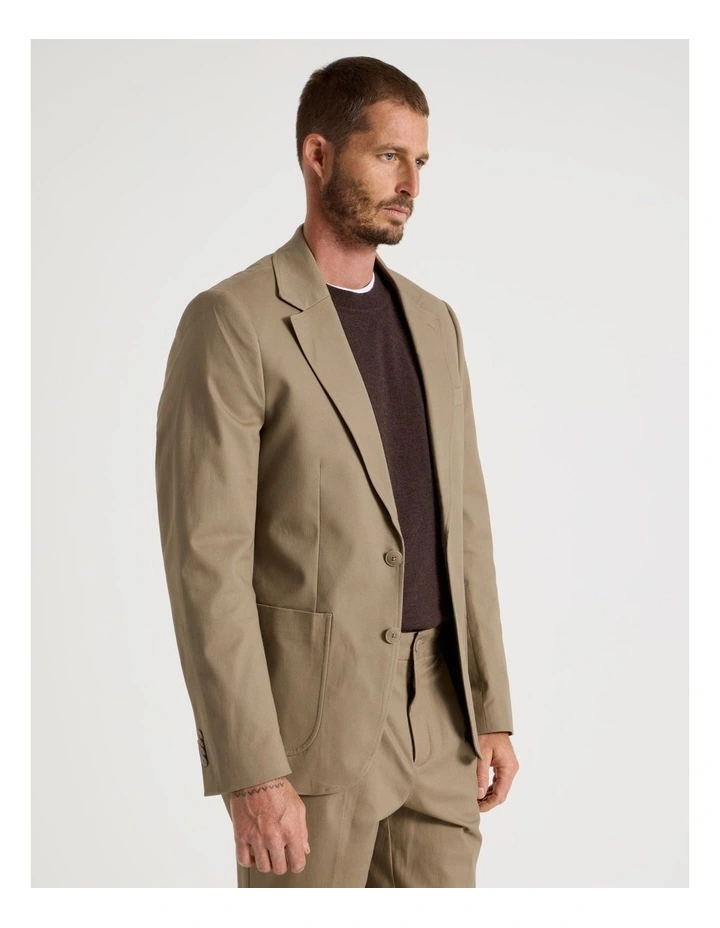 Single Breasted Textured Blazer in Taupe image 3