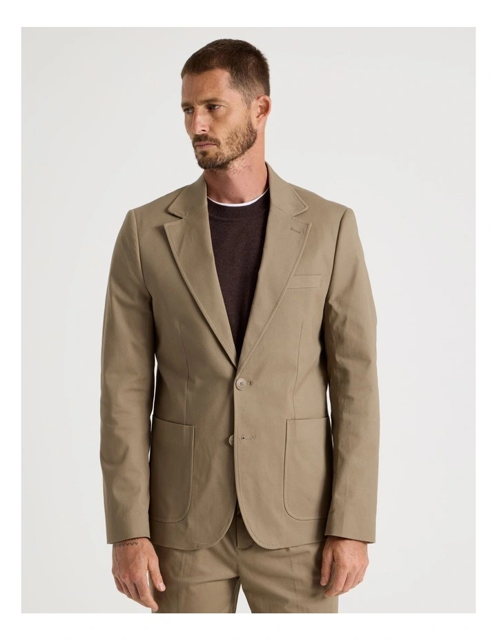 Single Breasted Textured Blazer in Taupe image 4
