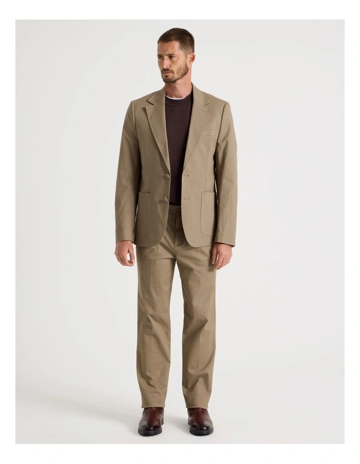 Single Breasted Textured Blazer in Taupe image 7