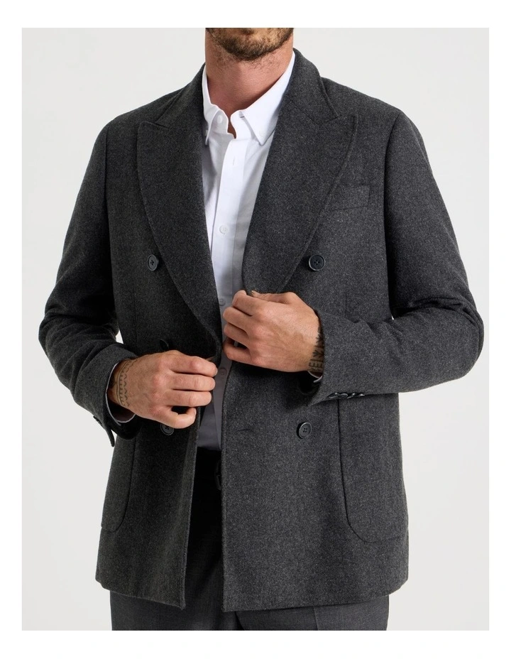 Double Breasted Blazer in Grey Marle image 7