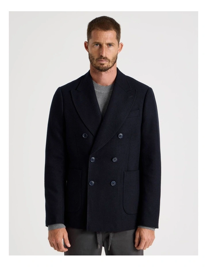 Double Breasted Blazer in Navy image 5
