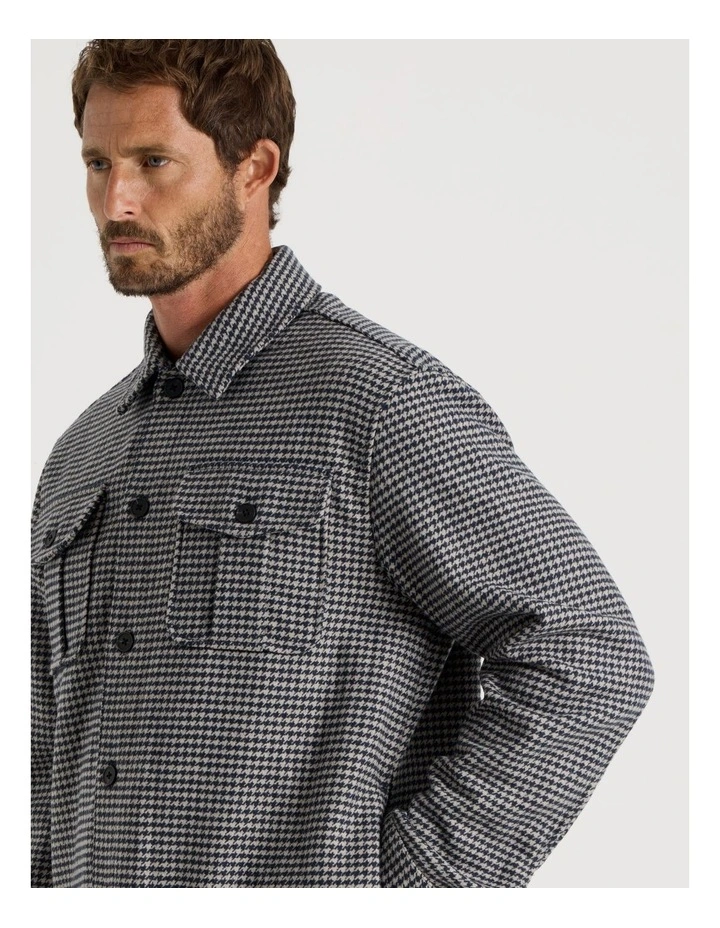 Wool Blend Shacket in Navy image 2