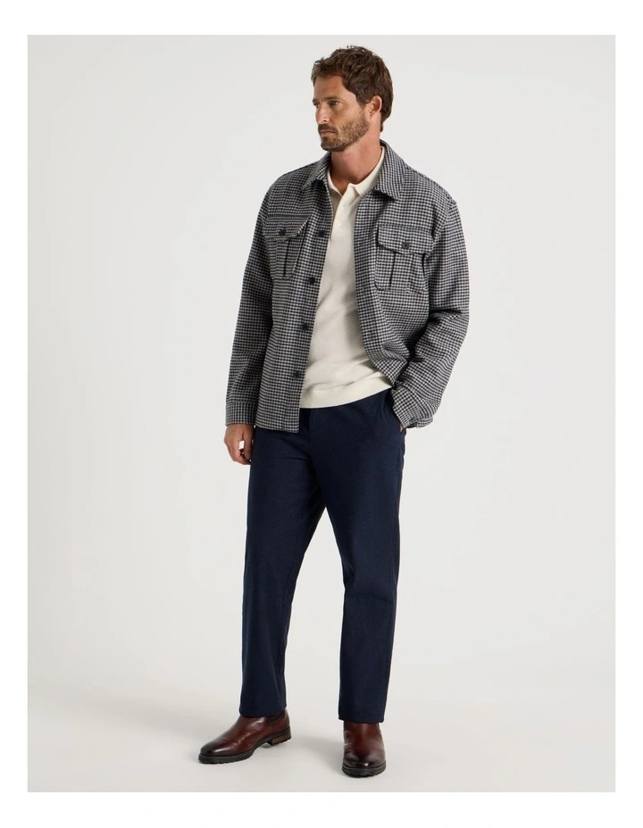 Wool Blend Shacket in Navy image 4