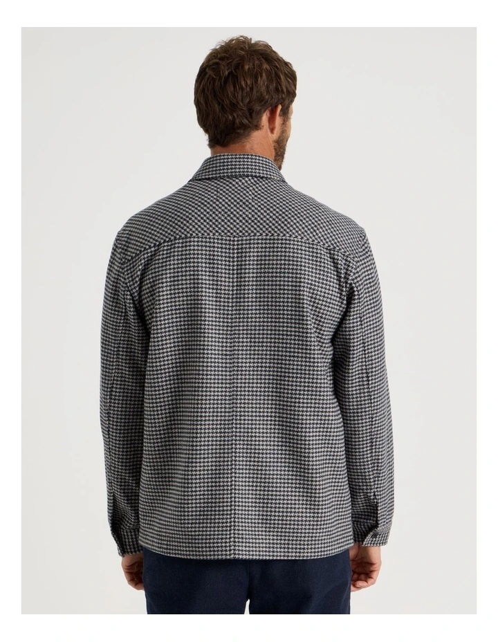 Wool Blend Shacket in Navy image 6