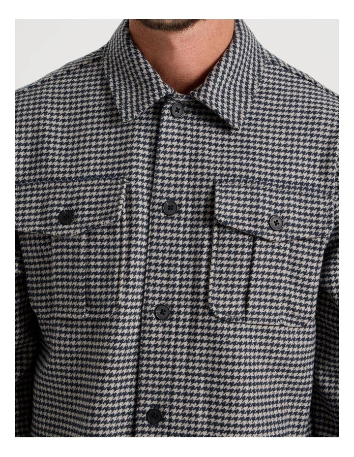 Wool Blend Shacket in Navy image 7