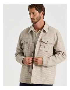 Wool Blend Shacket in Cream