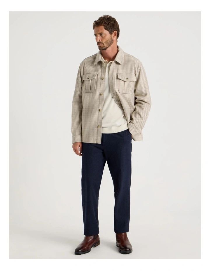 Wool Blend Shacket in Cream image 2