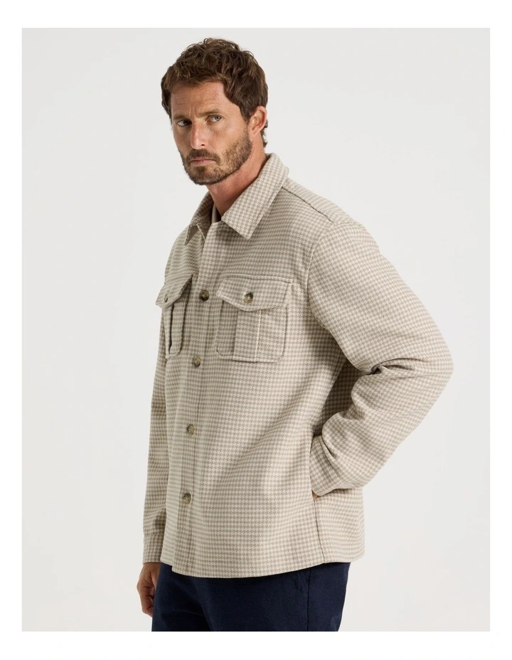 Wool Blend Shacket in Cream image 5